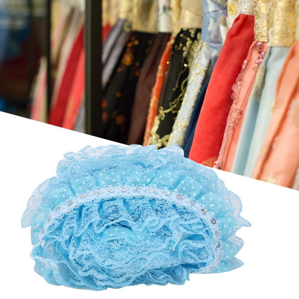 

1pcs Sequins Embroidered Lace Ribbon 3 Layer DIY Craft Trim Embroidered Lace Trim Sewing Craft синий