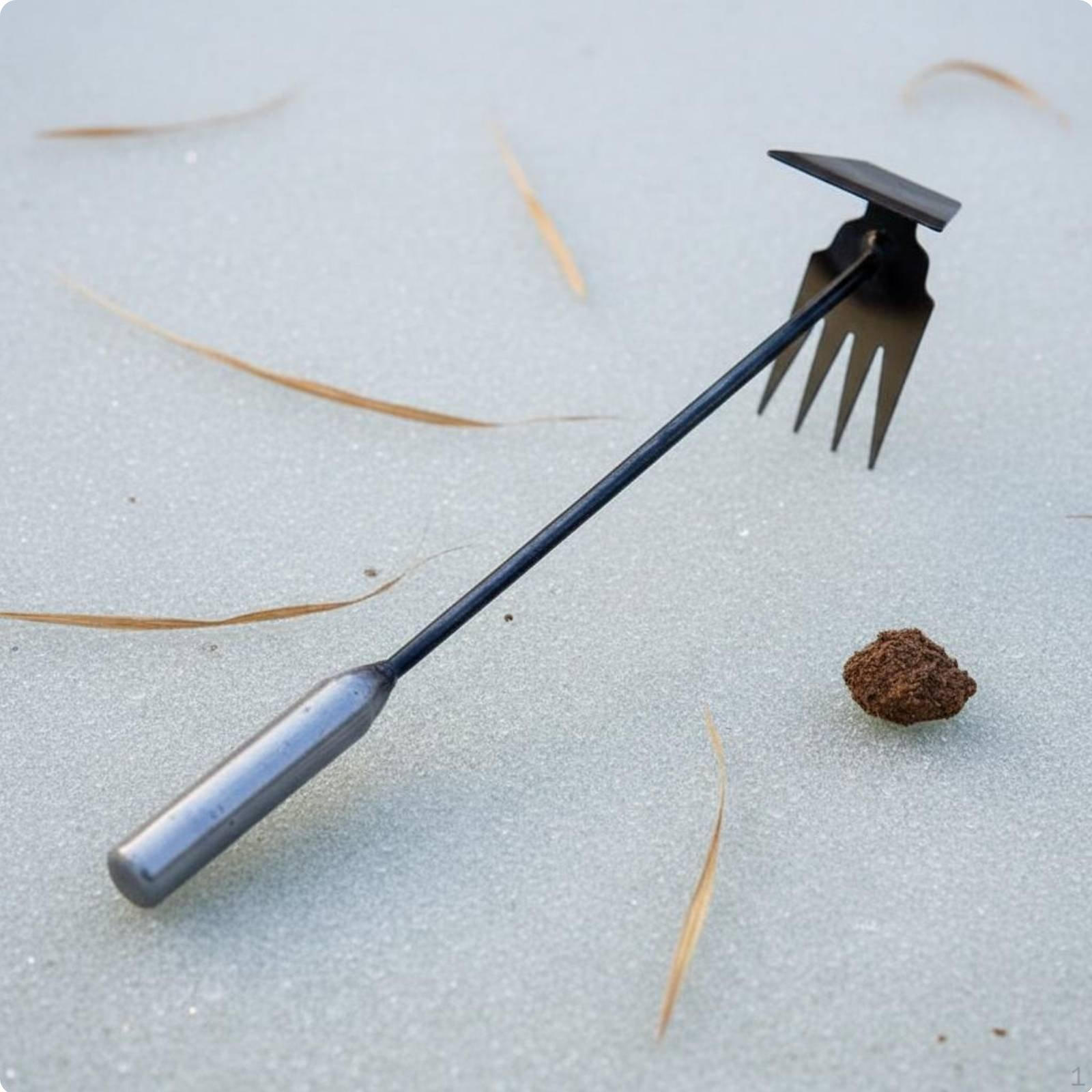GroundClearing Weeder Rake Manganese Steel Weeding Hoe Sharp Handheld Soil Loosener for Gardeners,