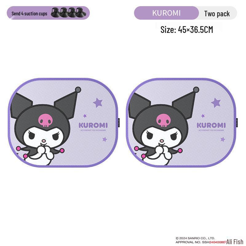 Sanrio Kuromi Car Window Sunshade Curtains - Heat Insulating Sun Blocker