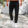 Pantaloni sportivi da uomo, tinta unita, con elastico alla caviglia, pantaloni larghi, con coulisse e cuciture rinforzate sulle tasche, per l'esercizio quotidiano