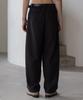 Dekkoloso Striped Single-Pleat Back Elastic Wide Pants [Black]