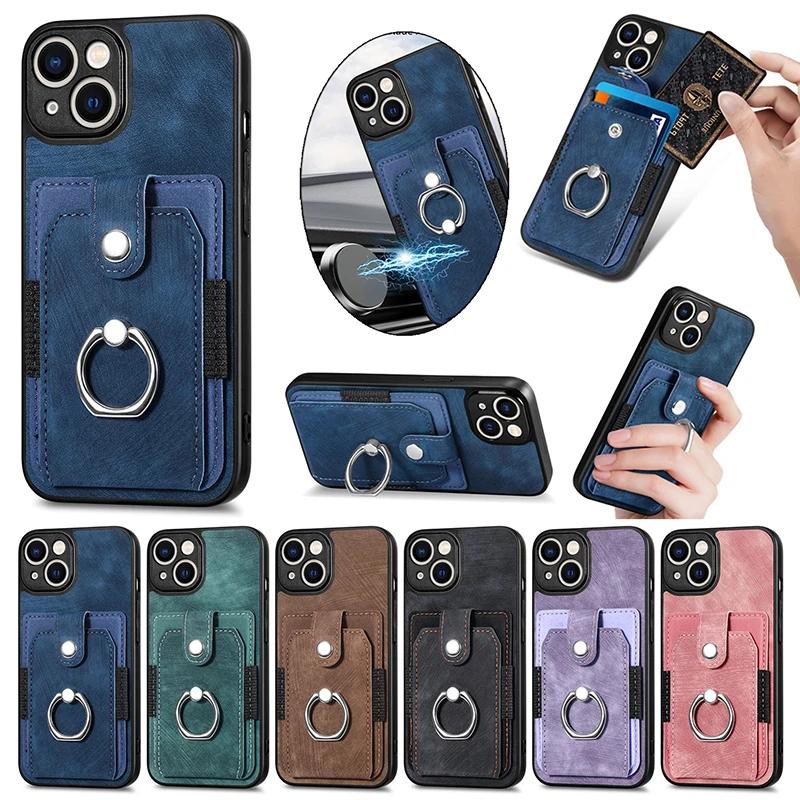 Slim Protective Credit Card Holder Phone Case For Google Pixel 9 Pro XL 8 8A 7 Pro 7A 6 Pro 6A Back Cover With Ring