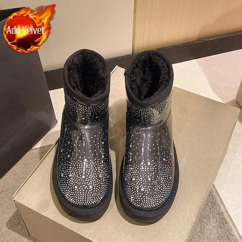 

Модные Нескользящие Легкие Водонепроницаемые Увеличивающие Рост Зимние Ботинки для Женщин Шикарные и Элегантные Высококачественные Меховые Ботинки Готическая Женская Обувь 39