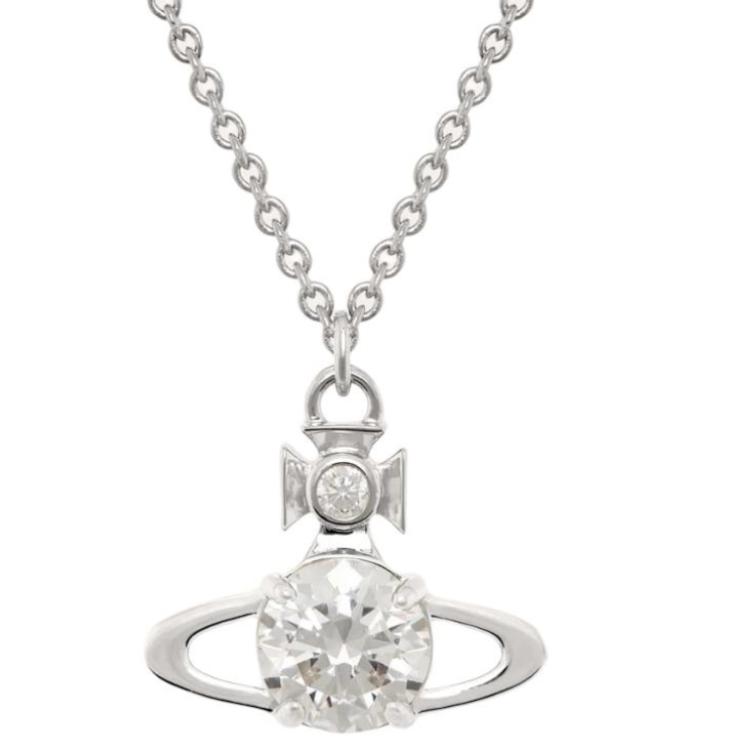 

Vivienne Westwood Fine Chain Design Recycled Brass Necklace Unisex necklace Silver 1250961309-002 Box+Shopping Bag