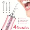 1PACK Cordless Electric Water Floss Kit with 4 Nozzles - 360 ° Rotatable Nozzle, USB Charging for Daily Dental Care and Gum Cleaning