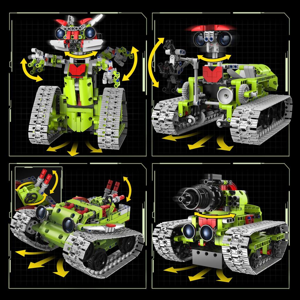 Programmable 5-in-1 Remote Control Moon Robot for Science Education, Compatible Building Blocks