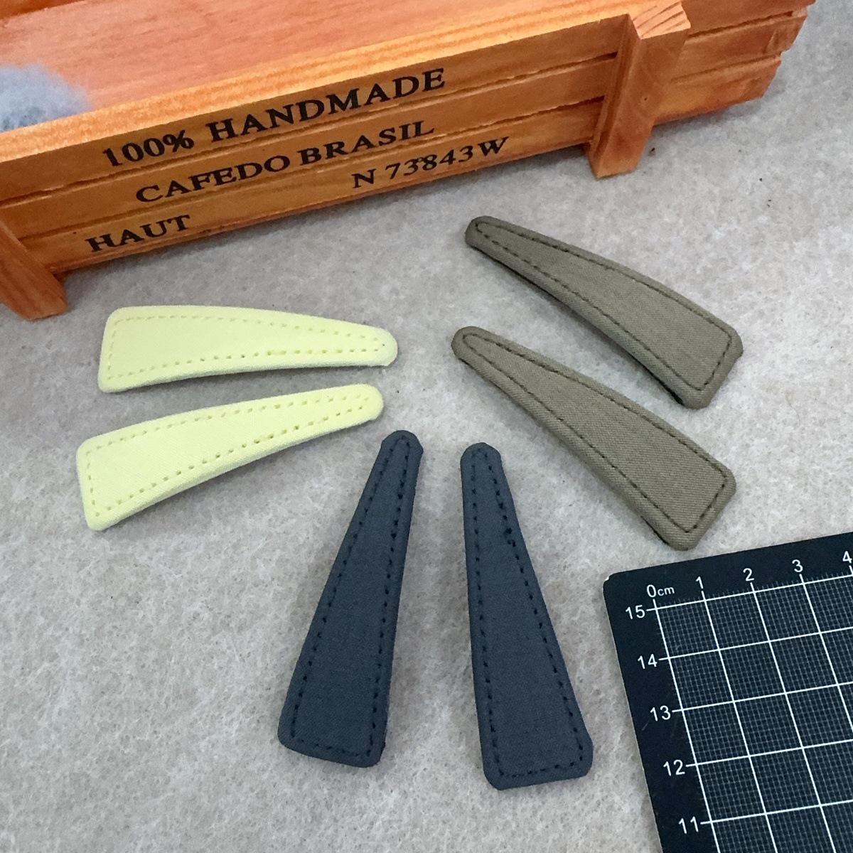 Korean INS Style Light Color Textured Fabric Triangle Hairpin - Simple Fashion Bangs Clip Hair Accessory