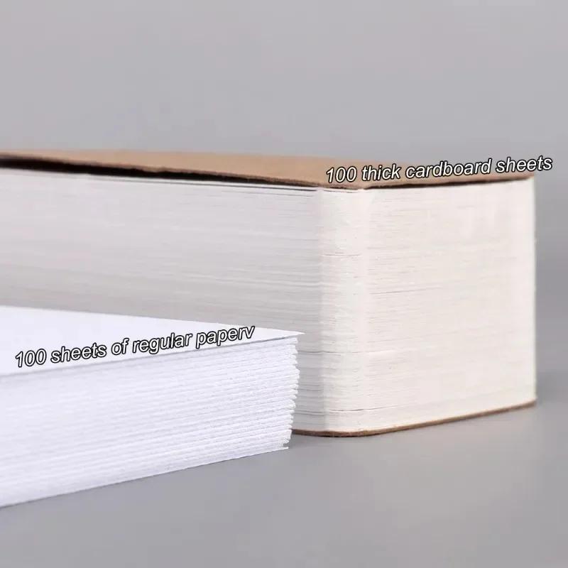1PC 100Sheets Blank Flash Cards With Rings Study Note Memo Pad Kraft Paper With Binder Ring For Office School Student Supplies