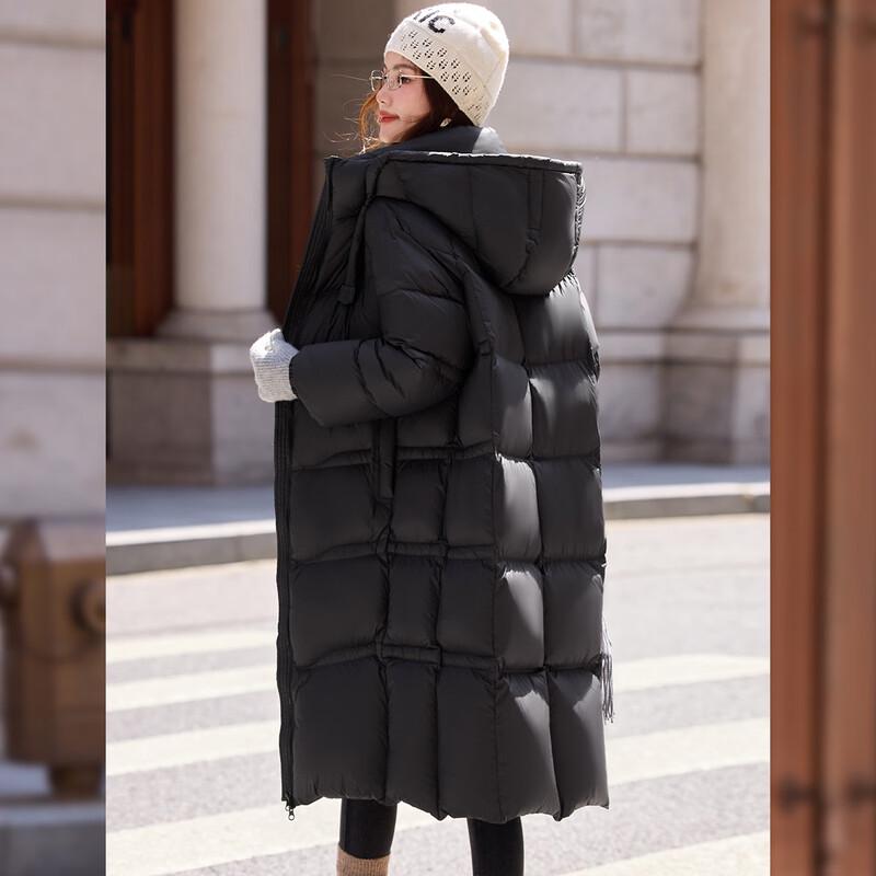 Bailuyu Damen Lang 90% Entendaunen 3-Proof Stehkragen Wintermantel