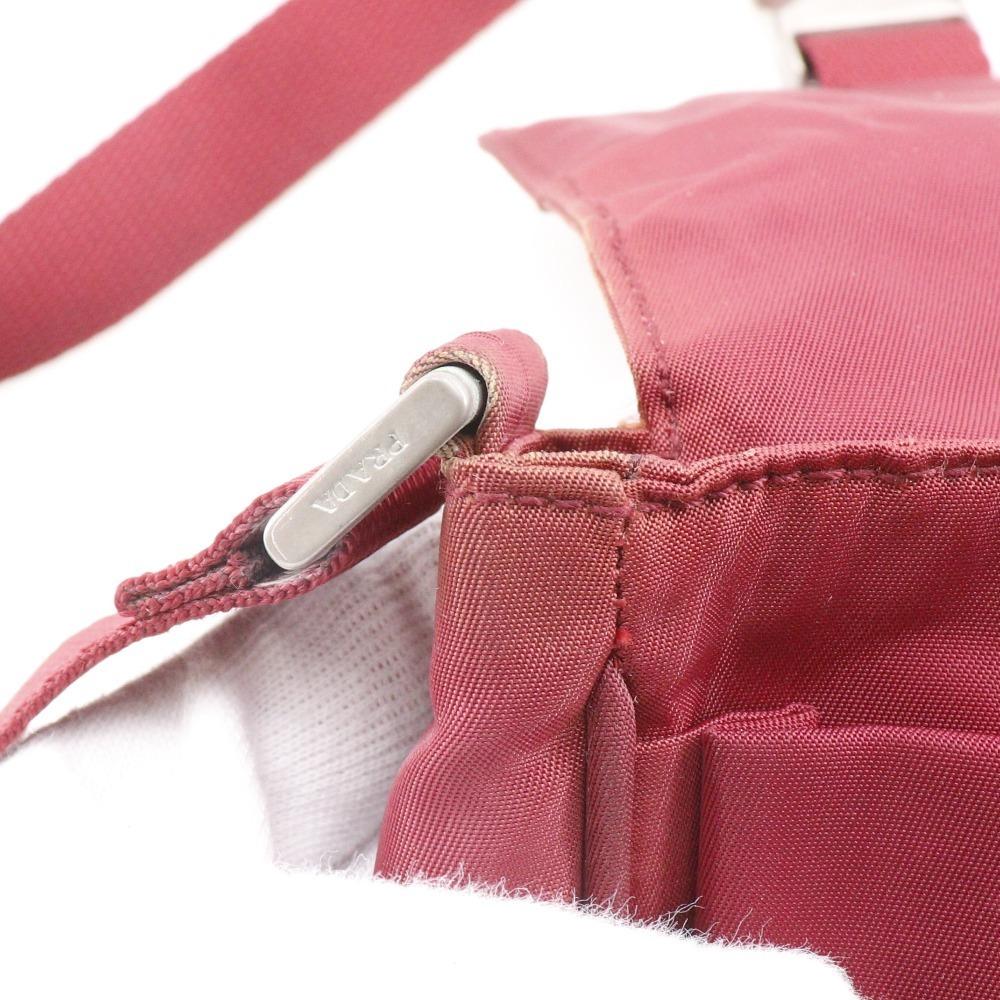 PRADA 2WAY waist bag Shoulder Bag MV583 CERISE Red Nylon Women Used