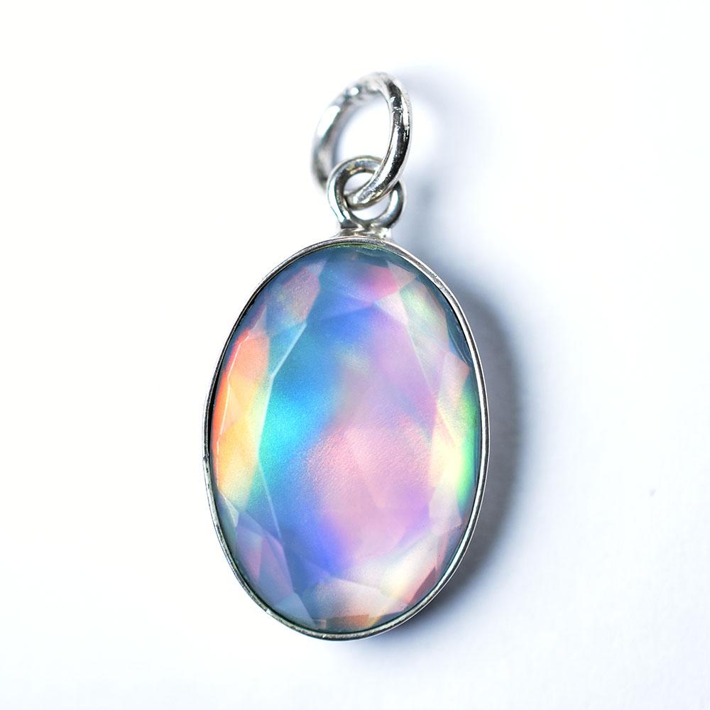 Natural Opal Pendant 24.45 ct Australian Oval 925 Sterling Silver October Birthday Birthstone