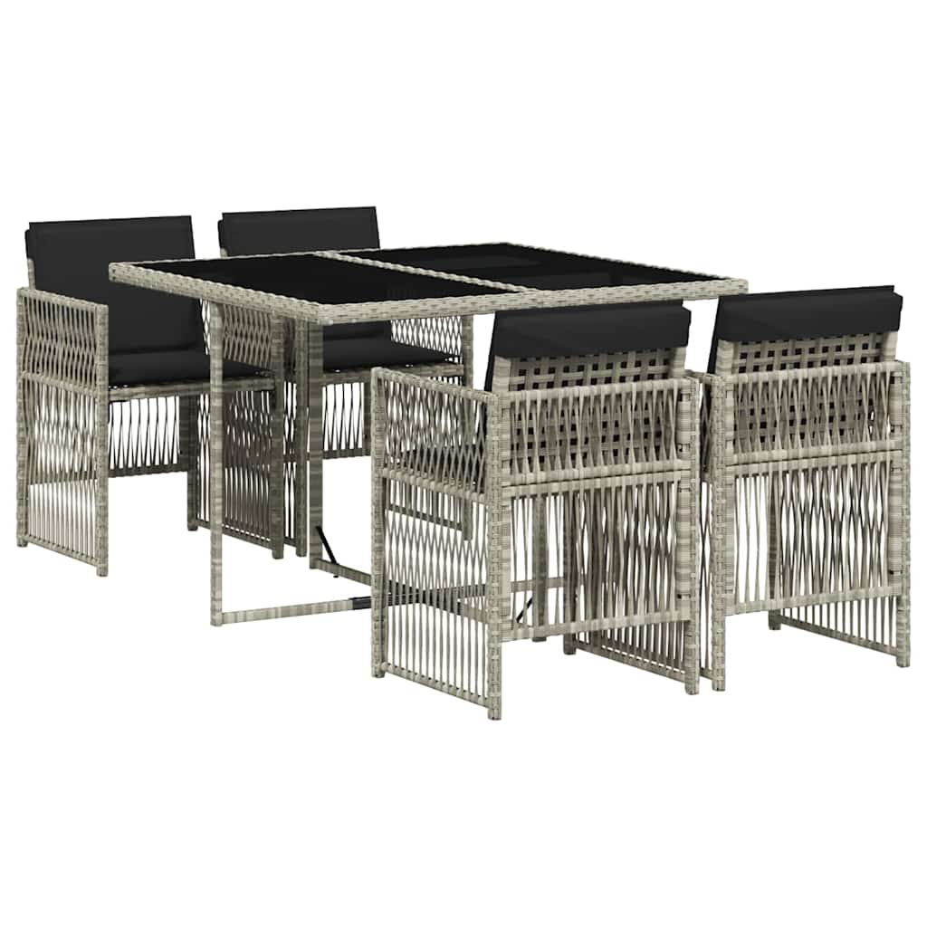 Vidaxl 5-Cz. Garden Furniture Set With Cushions, Light Grey