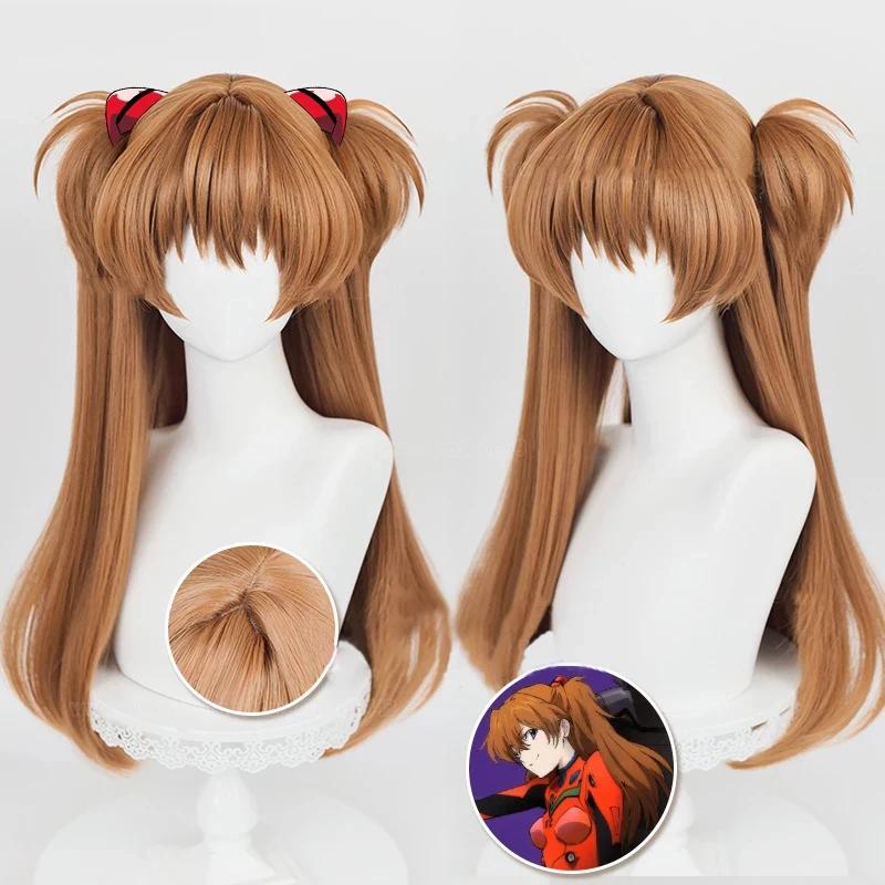 Anime Asuka Langley Soryu Cosplay Wig Long Orange Heat Resistant Costume Synthetic Hair Women Headwear