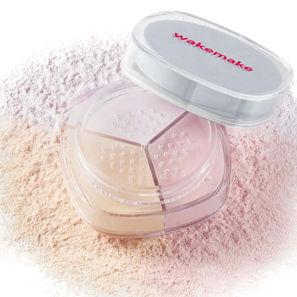 Wakemake Stay Fixer Multicolor Powder for Light Pore Face Loose Prevents and Keeps Makeup in Korean Cosmetics 02, Skin, Coverage, Tone-Up,