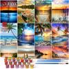 40x50cm Painting By Numbers Landscape Seaside Drawing On Canvas HandPainted Gift Picture By Number Sunset Kits Home Decoration