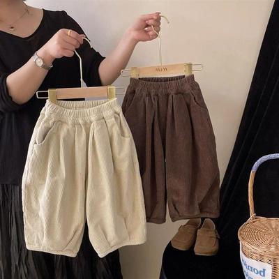 2025 Kids' Korean-Style Corduroy Harem Pants - Autumn/Winter Fashion for Boys & Girls