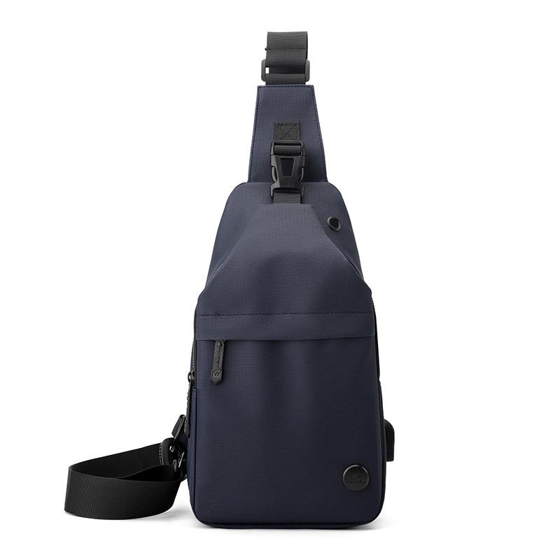 New Men's Oblique Span Chest Bag Lightweight Waterproof Shoulder Bag Multifunctional USB Charging Interface Chest Bag