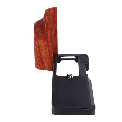 L Bracket Fit for V1 Cameras Aluminum Quick Release Plate L Shape Handgrip with Wood Grip 1Celsius4 Inch Threaded Hole Support for Arca Trip