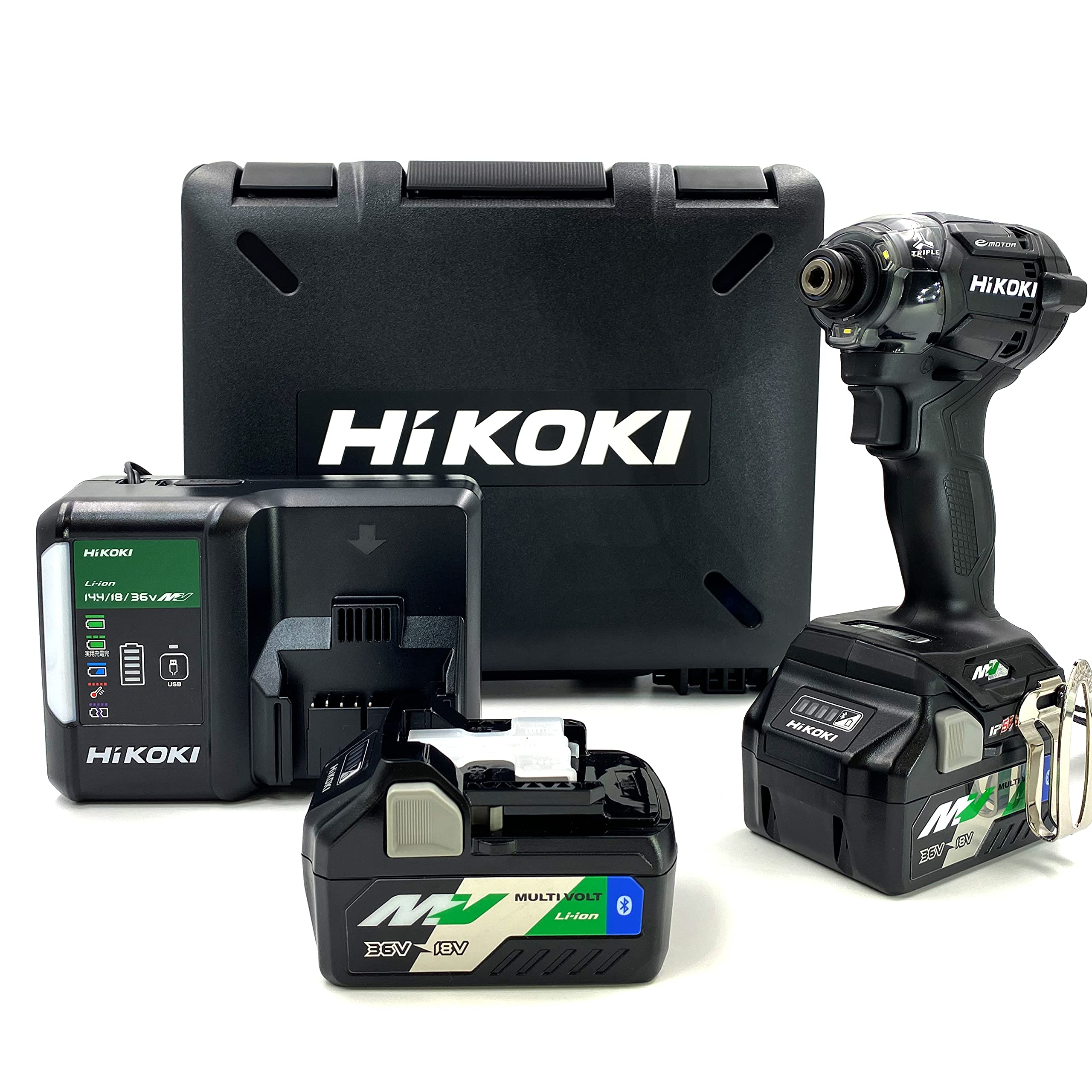 

HiKOKI 36V Impact Driver Strong Black Bluetooth оснащений 2 зарядними пристроями та футляром із акумуляторами, WH36DC(2XPBS) [Малий запас]