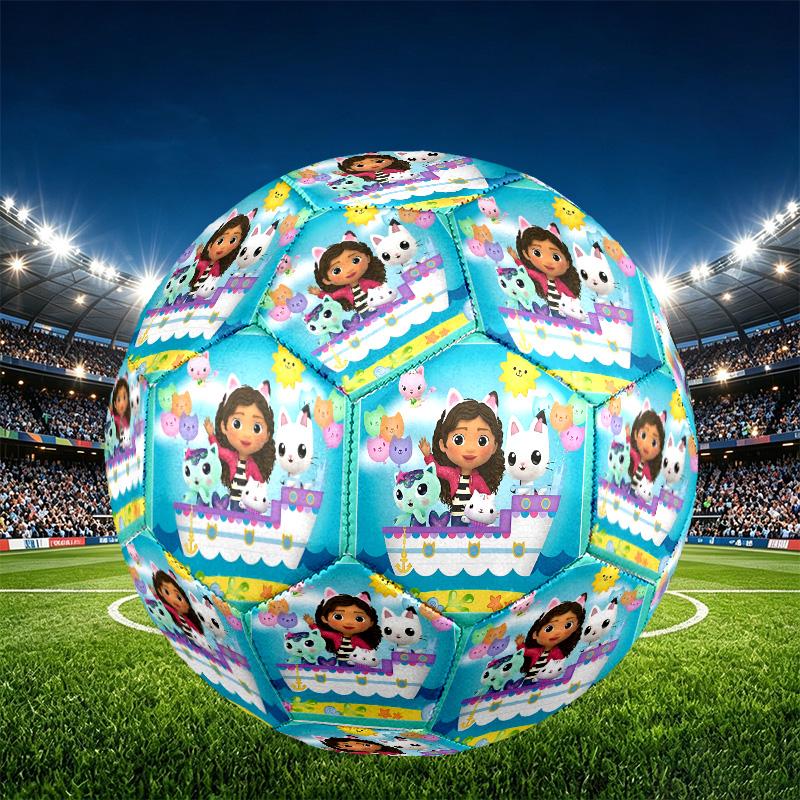 Gabby's Dollhouse Print Size 5 Soccer Ball, PU Wear Resistant Football for Match Training and Daily Practice, Birthday Gift for Soccer Fans