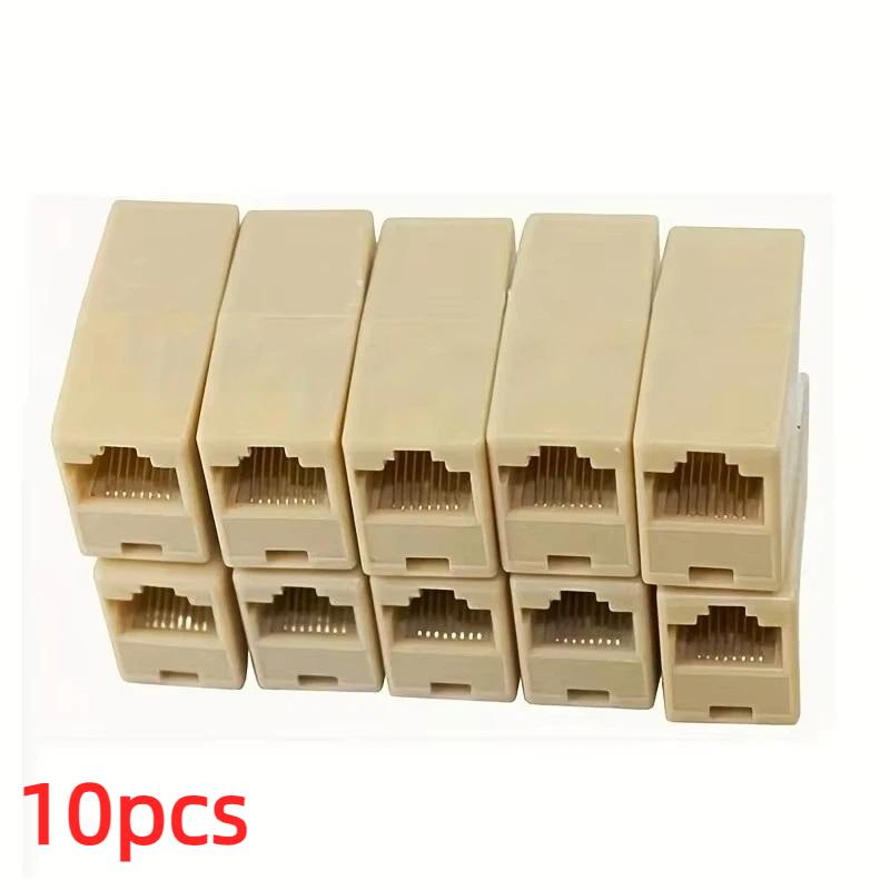 10Pcs Network Ethernet Dual Straight Head Lan Cable Joiner Coupler Extender Plug Network Cable Connector