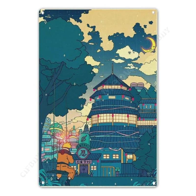 DORA Tin Sign Travel City Skyline Metal Tin Sign Wall Decor xcm 20x30cm(7.8x11.8inch)
