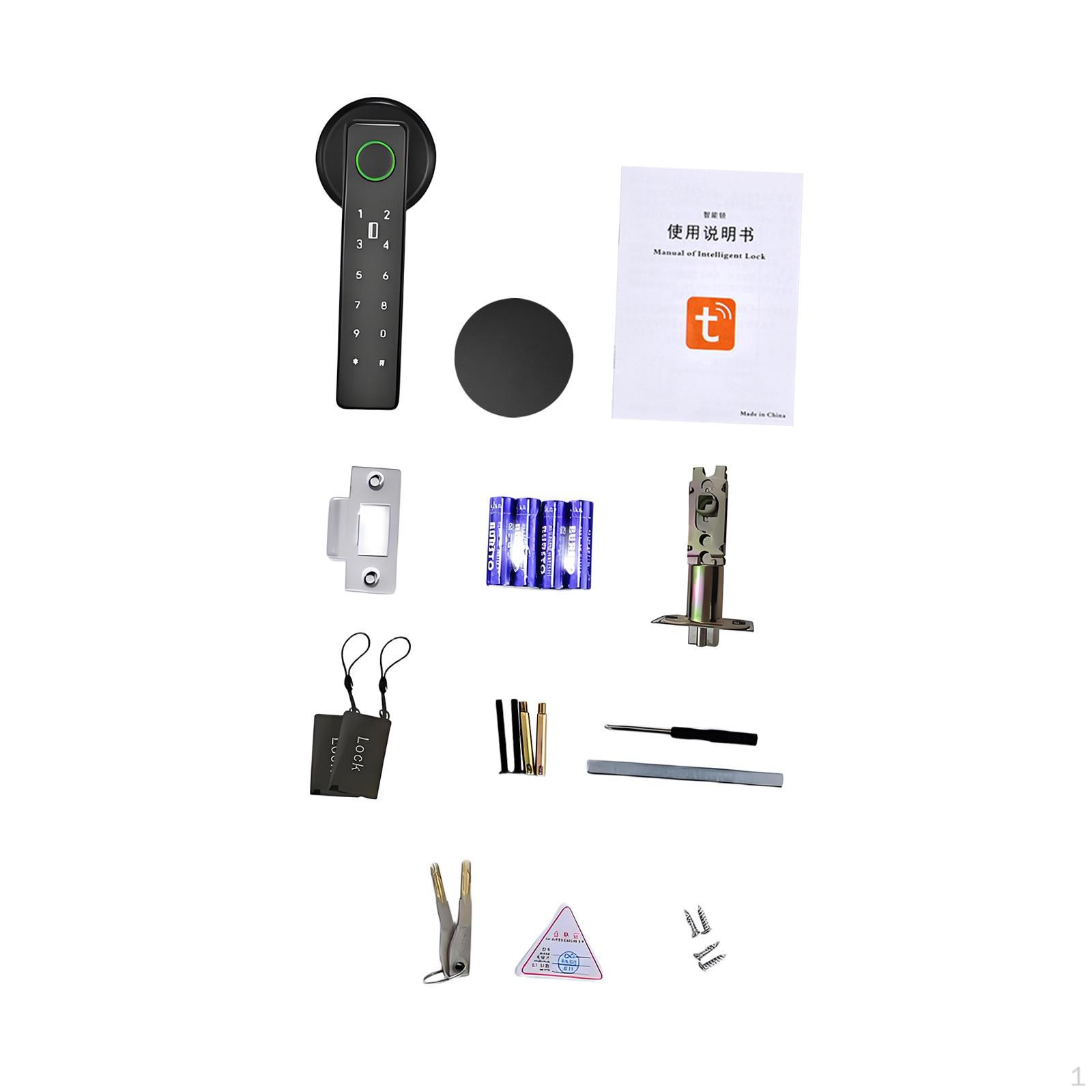 

Дверной замок с физическими ключами Биометрическая ручка Электронный цифровой Поддержка нескольких языков