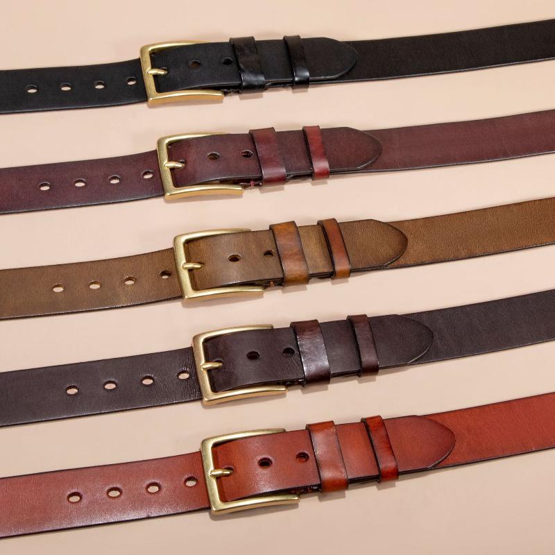 First Layer Cowhide Retro Single Layer Handmade Belt Men's Genuine Leather Casual Cowhide Belt