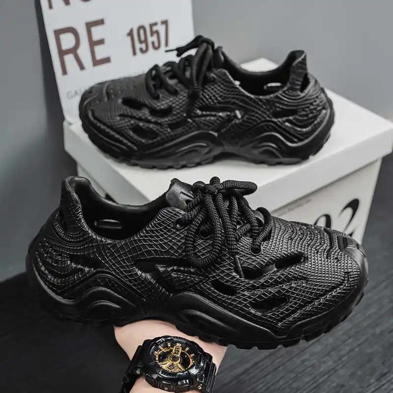 Fashion Round Nose Flat-heeled Sneakers Size 48 To 50 Man Slippers Sneakers Flip Flops Shoes Beach And Outdoor Sandals Sport