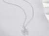 Rockyu brand jewelry - Popular necklace for women, sterling silver (925), pendant, flower design, crystal, Asian ethnic style.