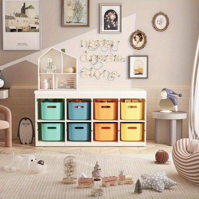 8-Pack Modern Stackable Storage Bins with Lids -  Polypropylene Organizer Containers with Handles