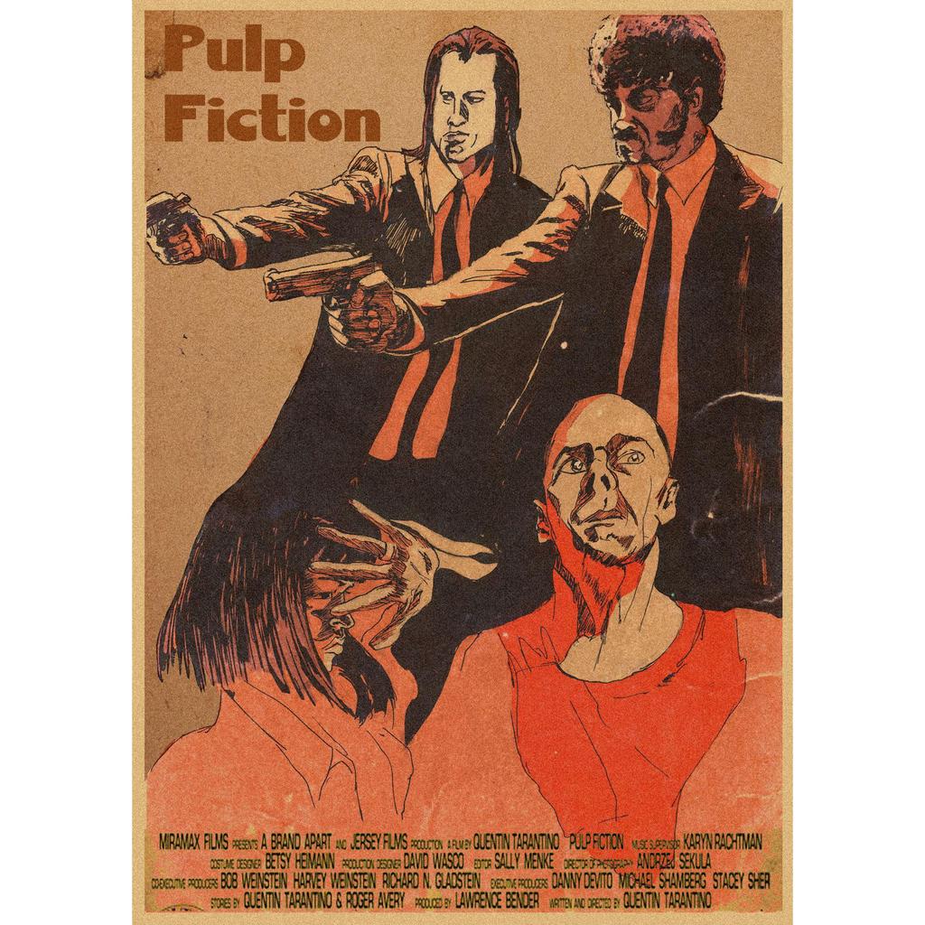 Pulp Fiction Retro Kraft Paper Poster - Classic Bar Wall Decoration
