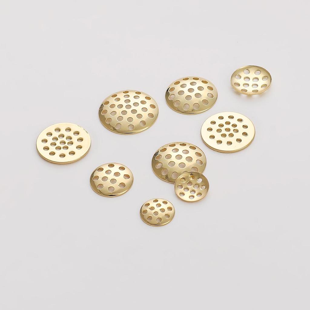 Componente Cercei DIY & Accesorii de Păr Disc din Cupru Umplut cu Aur de 14K