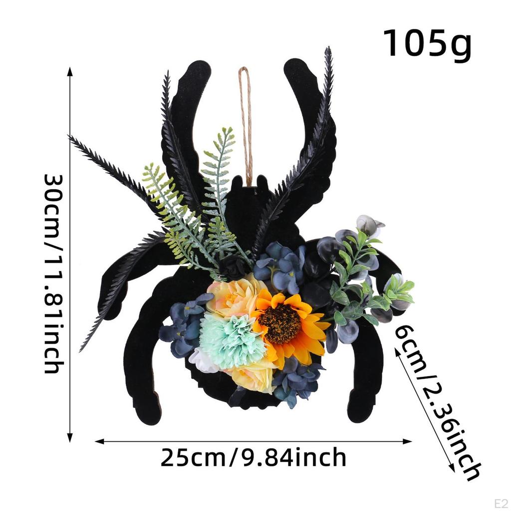 Halloween Wreath Pendant, Decorative Artificial Rustic Front Door Decor, Hanging Ornament for