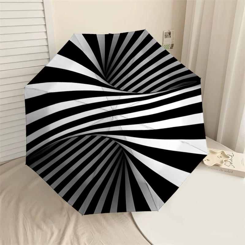 

1PC stripes spiralAutomatic Open/Close Umbrella with Windproof, 8-Rib Sturdy Canopy, Durable Ribs, Fashionable Design1323A