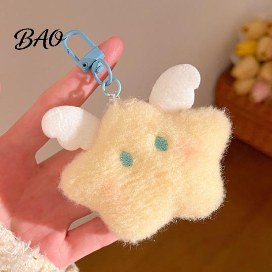 Soft Stuffed Star Bag Charms Moon Plush Pendant, Cute Keychain Charm Versatile Decorative Hangings for Purses with Lobster Clasp, Pendant Schoolbag
