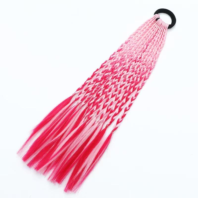 

1 шт., новые грязные косы для девочек, красочные парики с завязками, хвост, детские аксессуары для волос, повязки на голову, резинки, головные уборы принцессы 1psc