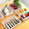 New Transparent Food Storage Box Drain Tray with Lid Refrigerator Organizer Sealed Fresh-Keeping Box Refrigerator