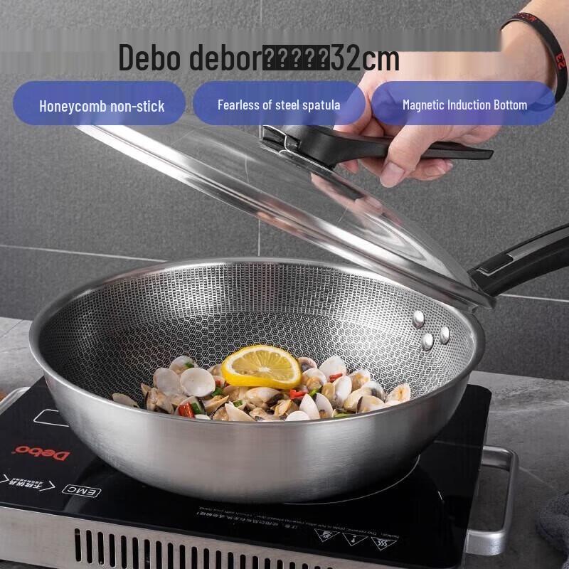 

Debo 32cm Stainless Steel Non-stick Wok
