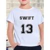 European Size SWIFT 13 Print Letter Boys Trendy Summer Short-Sleeve T-Shirt Cute Casual Top for Kids