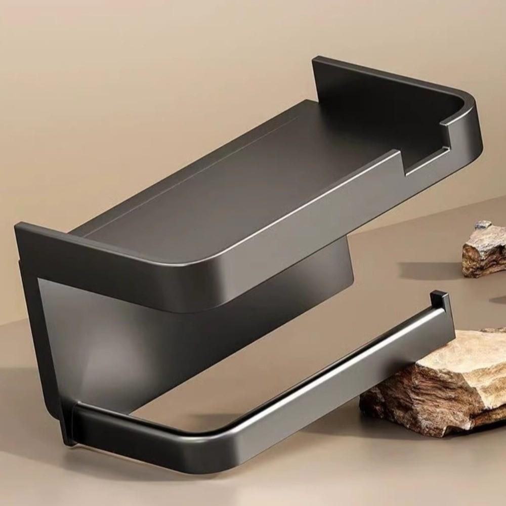 Space Saving Toilet Paper Holder Wall Mounted Storage Shelf Large Paper Roll Holder  Bathroom