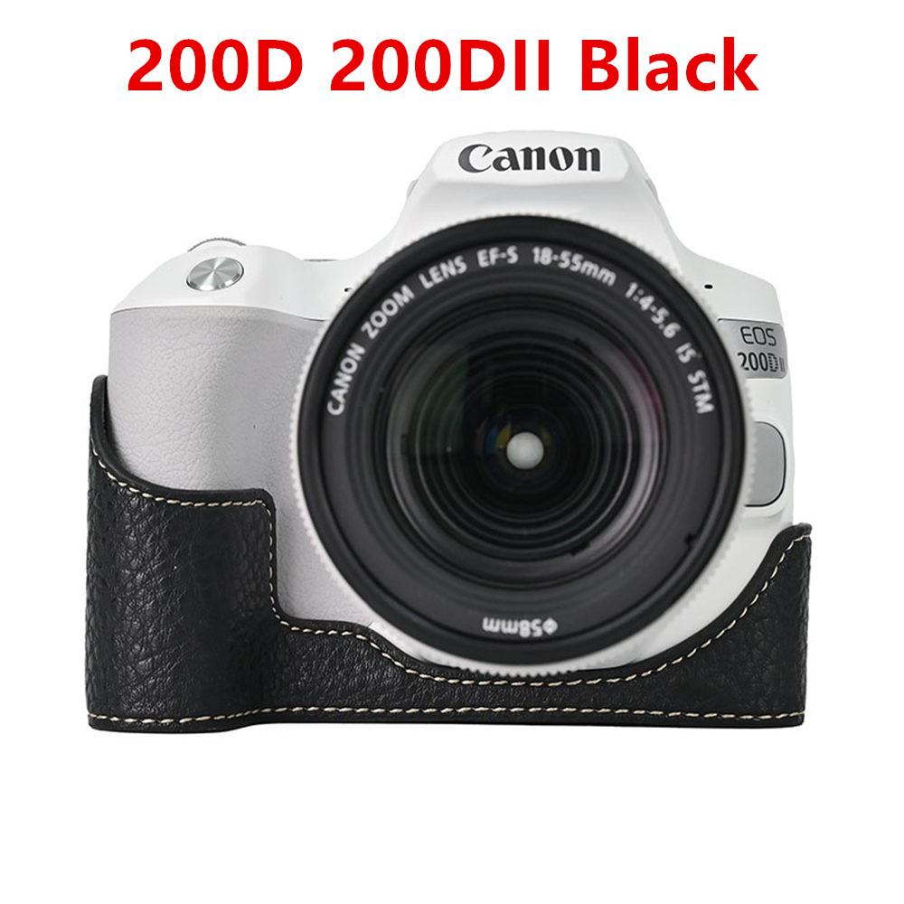 Camera Half Case for Canon EOS R50V R50 R10 200D 200DII PowerShot V1 SX70HS Bottom Battery Opening Cover PU Leather