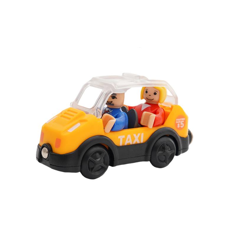 Plastic Inertial Police Car Engineering Vehicle Trailer Compatible with Wooden Thomas Train Track Toy