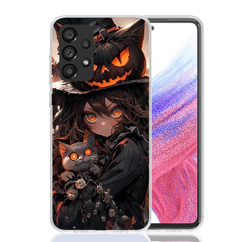 Kitten Cat Christmas Pumpkin Phone Case for Samsung Galaxy A17 A16 A15 A14 A13 A57 A56 A55 A54 A53 A37 A36 A35 A34 A33 A26 A25 A