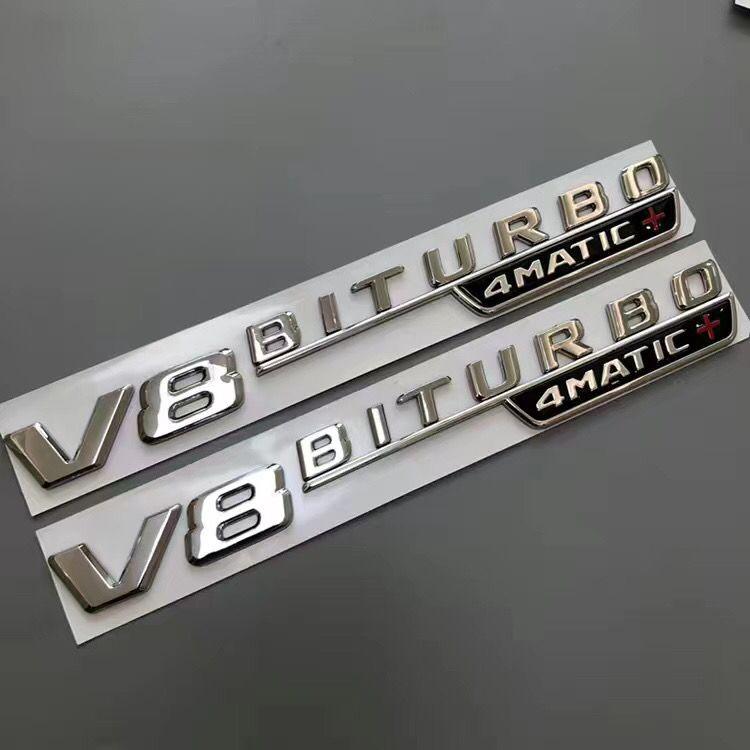 FUP1 Emblema Laterale Parafango Auto V8 Biturbo 4matic Logo Per Mercedes C63S W205 E63S W213 S63 W222 GLC63S X253 GLE63S W167 Accessori AMG