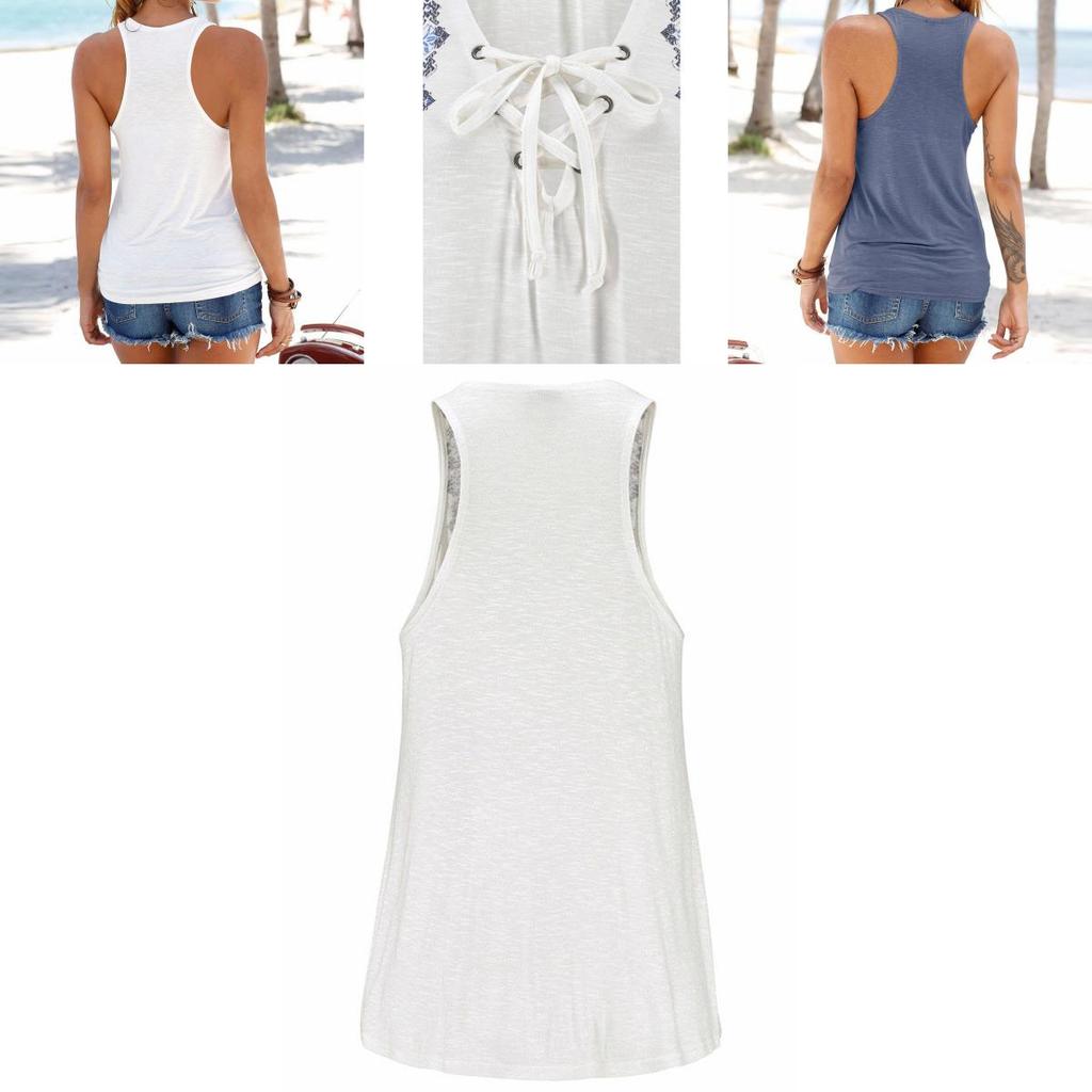 Elegant Women Blouse T-shirt With Summer Print And V-neck Sleeveless Straps Vest