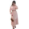 European and American Women's Clothing 2026 Summer New Temperament Commuting Daily Striped Shirt Collar Belt Waist Dress