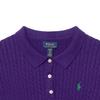 Polo Ralph Lauren Sweater FW25 Mini Cable Knit Cotton Polo Collar Button Placket Pullover Long Sleeve Knit Kids Sweater Purple CWPOSWEG6820574-500