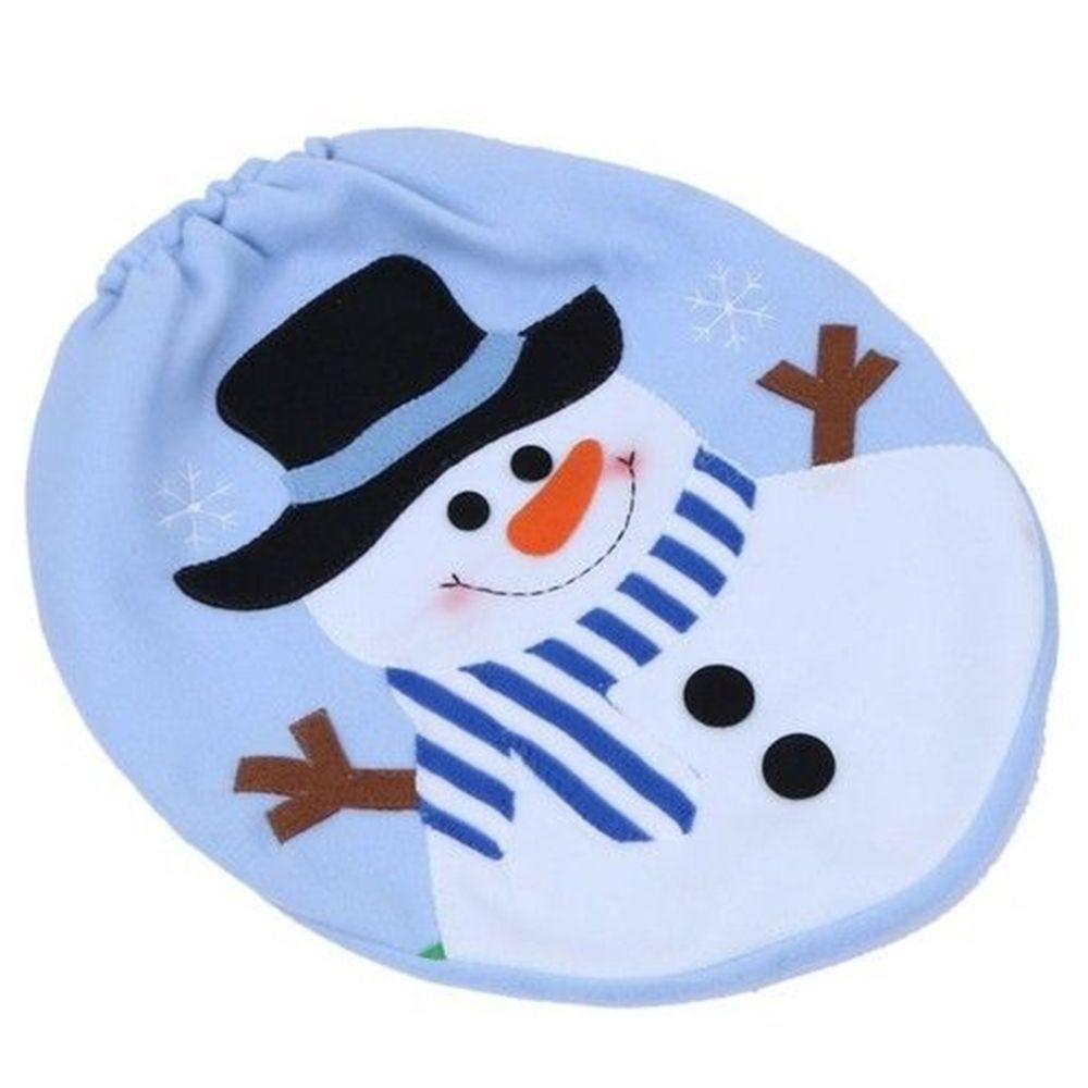 

Blue Seat Cover Bathroom Christmas Snowman Decoration Toilet Cover синий