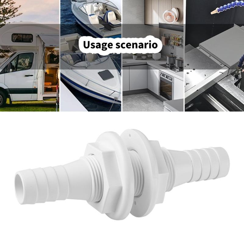 Double Ended Thru Hull Connector 3/4" Hole Plastic Fitting Drainage Solution for Efficient Drainage In Marine Vessels